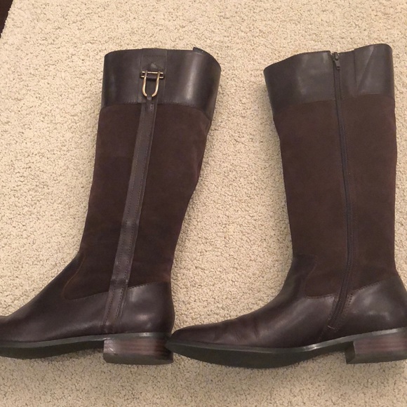 Brown leather tall boots - Picture 1 of 5